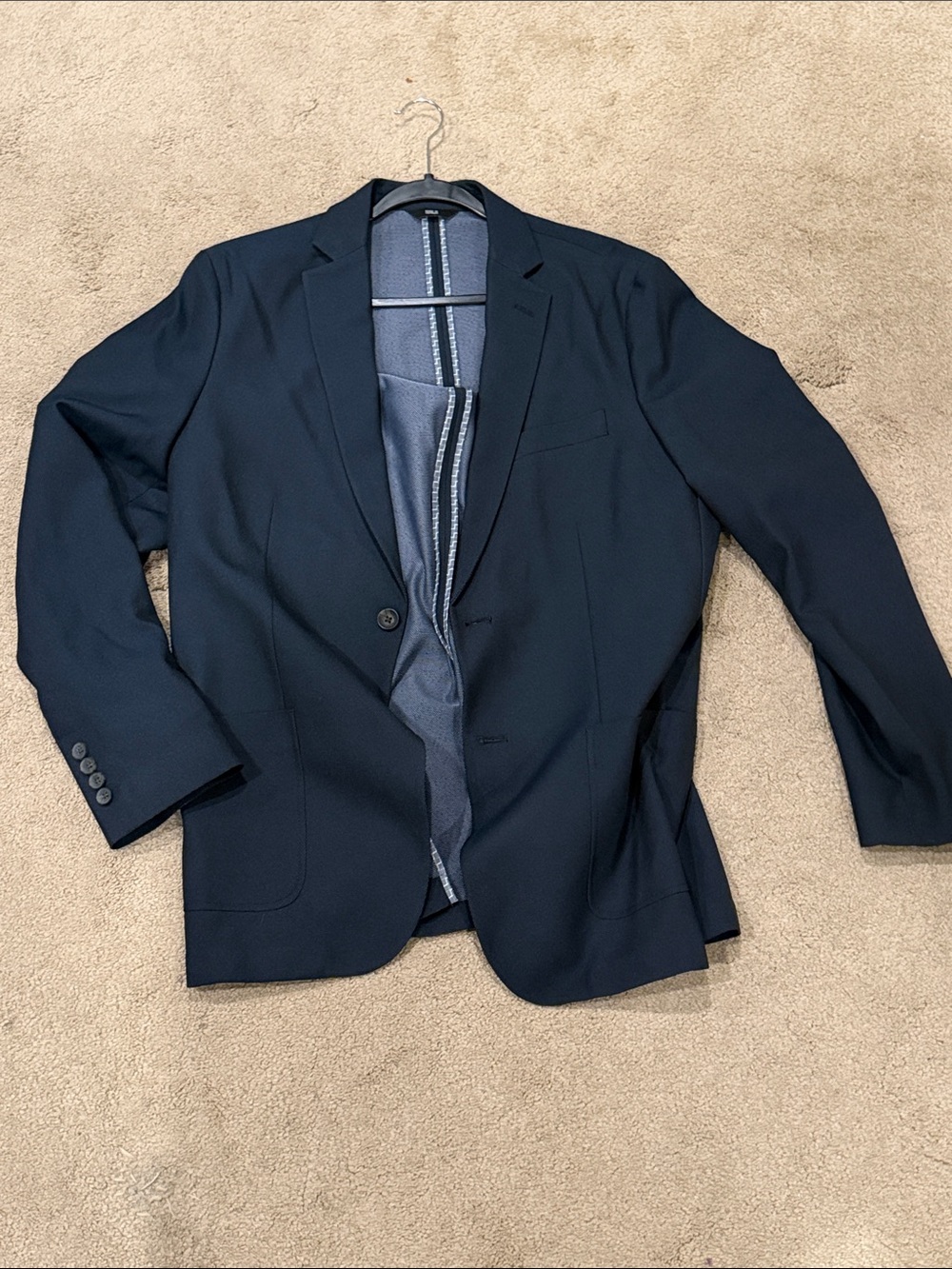 Haggar Men's Navy Single-Breasted Blazer